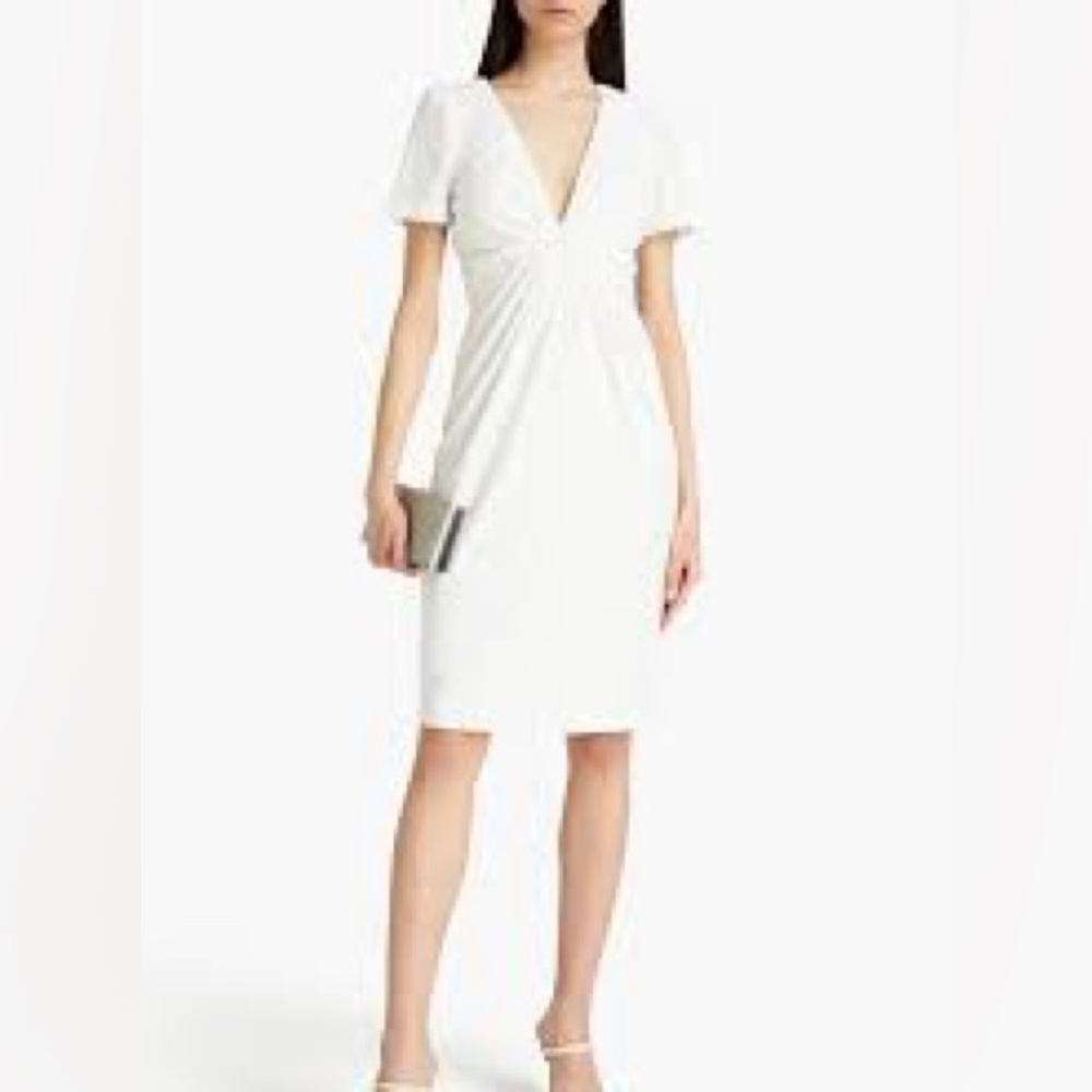 Badgley Mischka Twist Front stretch Crepe Dress Size 10